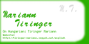 mariann tiringer business card